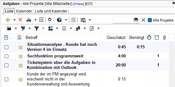 Aufgabenliste zum Abarbeiten